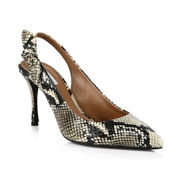 Tabitha Simmons Millie Snake Print Leather Slingback Pointed Toe Heeled Pumps 40 - Picture 4 of 16